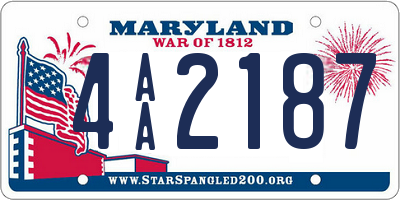 MD license plate 4AA2187