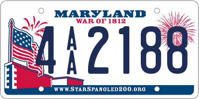 MD license plate 4AA2188