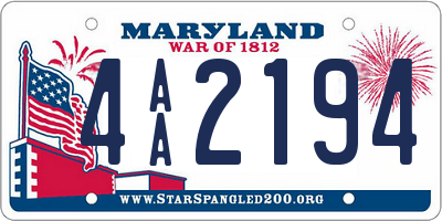 MD license plate 4AA2194