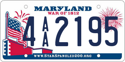 MD license plate 4AA2195