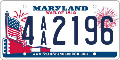 MD license plate 4AA2196