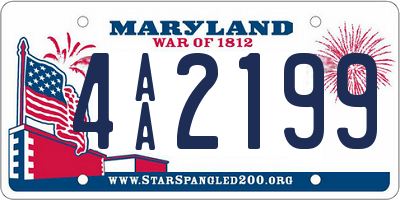 MD license plate 4AA2199