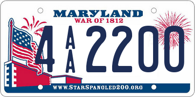 MD license plate 4AA2200