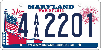 MD license plate 4AA2201