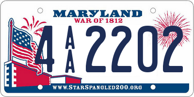 MD license plate 4AA2202