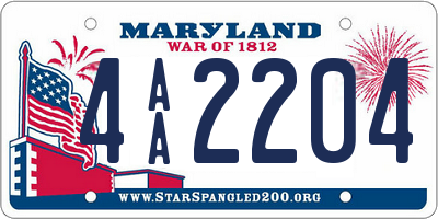 MD license plate 4AA2204