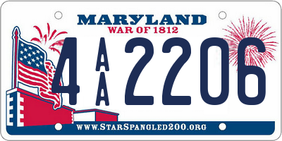 MD license plate 4AA2206