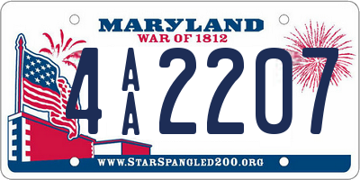 MD license plate 4AA2207