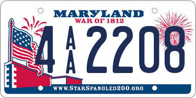 MD license plate 4AA2208