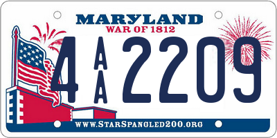 MD license plate 4AA2209