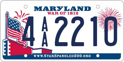 MD license plate 4AA2210