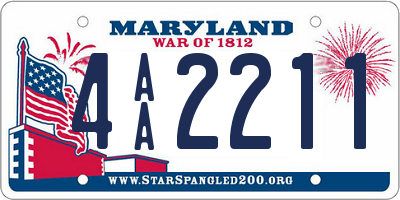 MD license plate 4AA2211