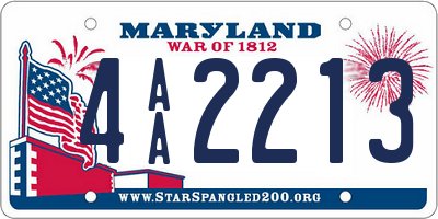 MD license plate 4AA2213