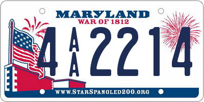 MD license plate 4AA2214