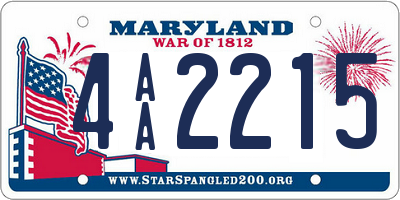 MD license plate 4AA2215