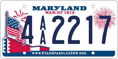 MD license plate 4AA2217