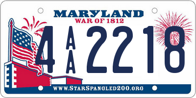 MD license plate 4AA2218