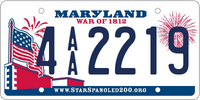 MD license plate 4AA2219