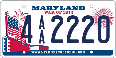 MD license plate 4AA2220