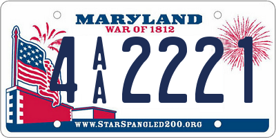 MD license plate 4AA2221