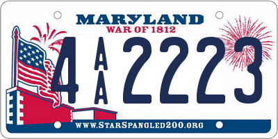 MD license plate 4AA2223