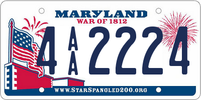 MD license plate 4AA2224