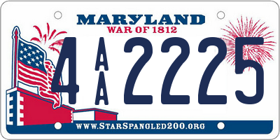 MD license plate 4AA2225