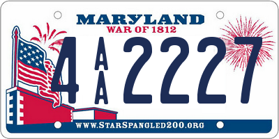 MD license plate 4AA2227