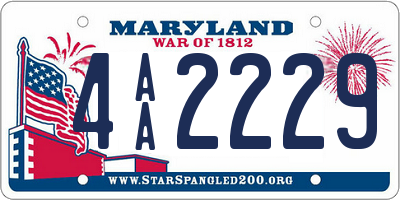 MD license plate 4AA2229