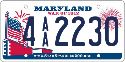 MD license plate 4AA2230