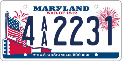 MD license plate 4AA2231