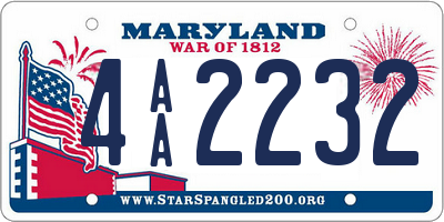 MD license plate 4AA2232