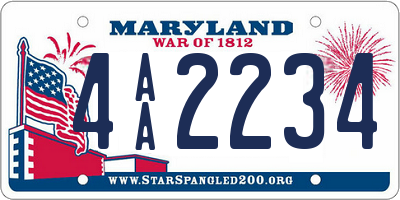 MD license plate 4AA2234