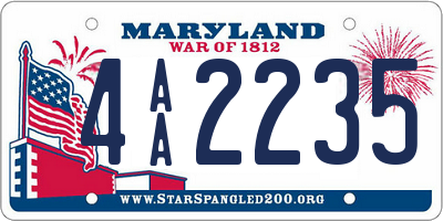 MD license plate 4AA2235