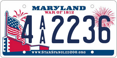 MD license plate 4AA2236