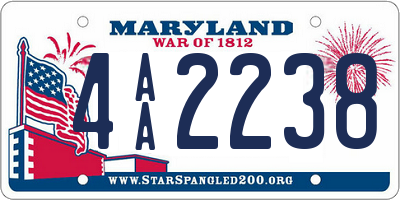 MD license plate 4AA2238