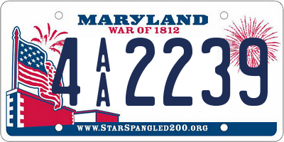 MD license plate 4AA2239