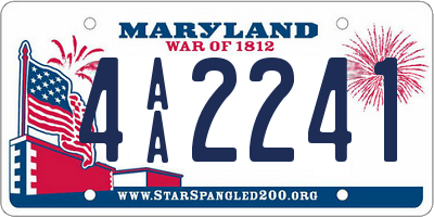 MD license plate 4AA2241