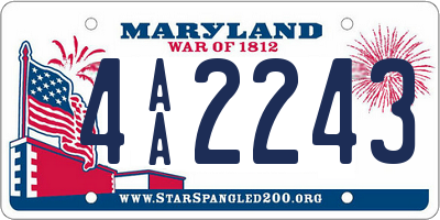 MD license plate 4AA2243