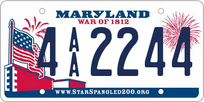 MD license plate 4AA2244