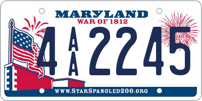 MD license plate 4AA2245