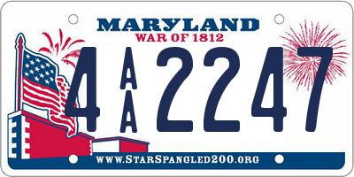 MD license plate 4AA2247