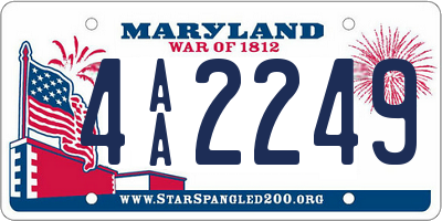 MD license plate 4AA2249