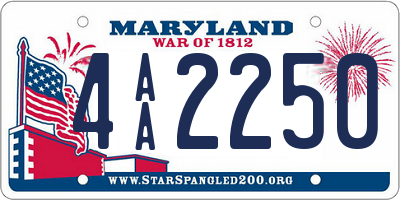 MD license plate 4AA2250