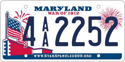 MD license plate 4AA2252