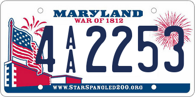 MD license plate 4AA2253