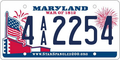 MD license plate 4AA2254