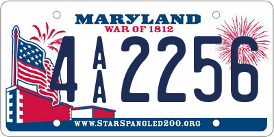 MD license plate 4AA2256