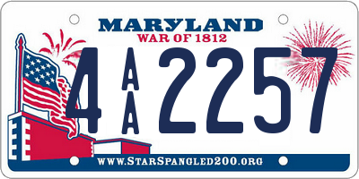 MD license plate 4AA2257