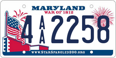 MD license plate 4AA2258